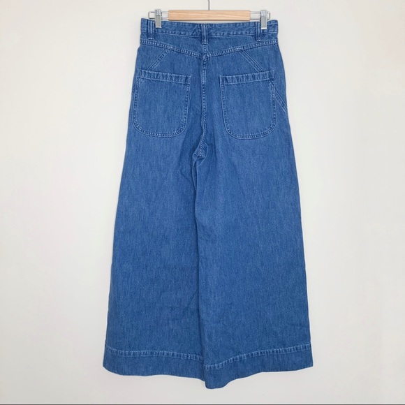Ulla Johnson Denim Wide-Leg Jeans in Blue - Picture 8 of 15